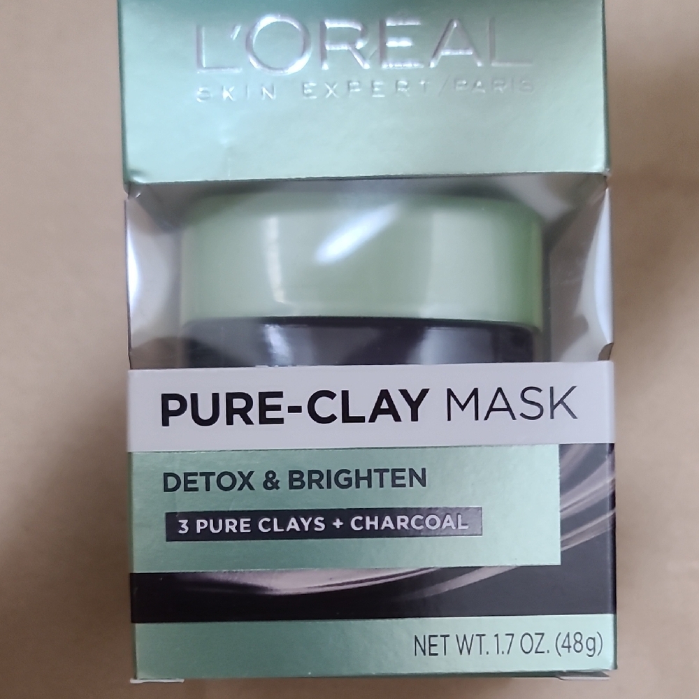 L'Oreal Pure-Clay Mask - Detox & Brighten - Mint Green